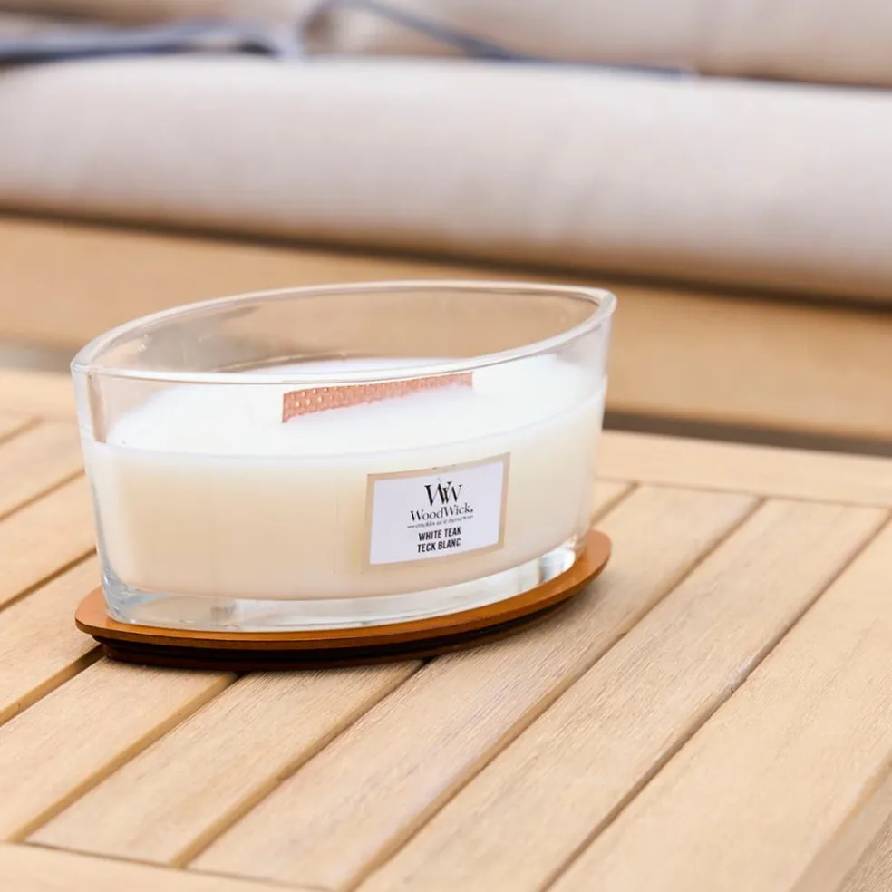 Bougie ellipse parfumée Teck Blanc