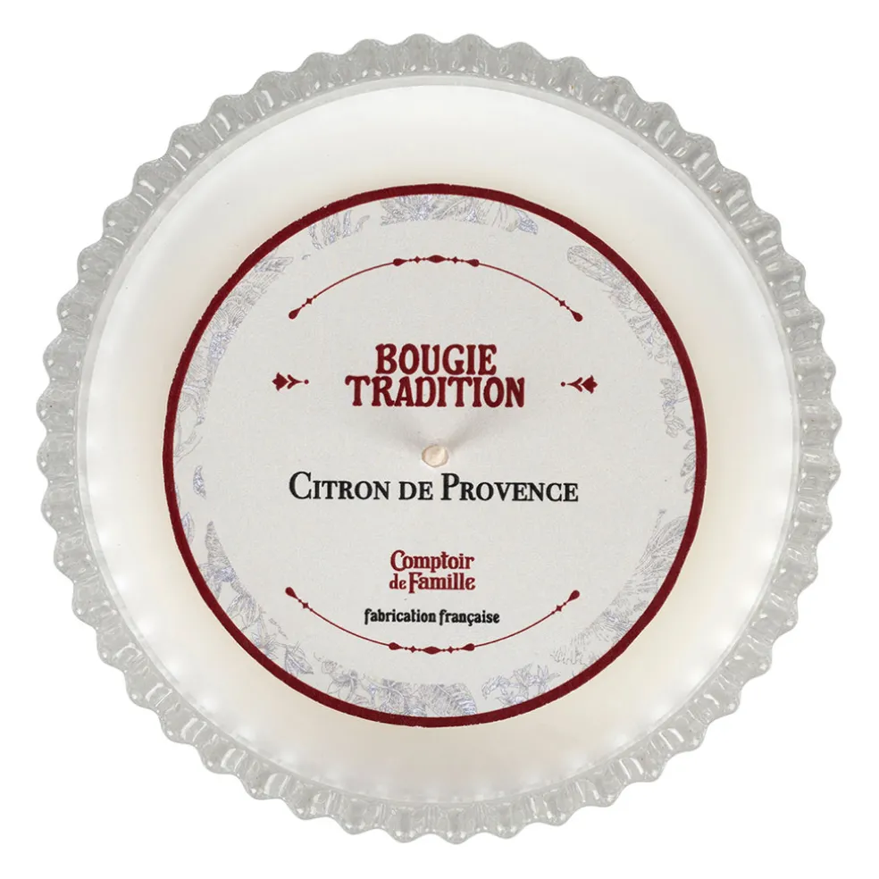 Bougie en verre parfumée citron - Tradition