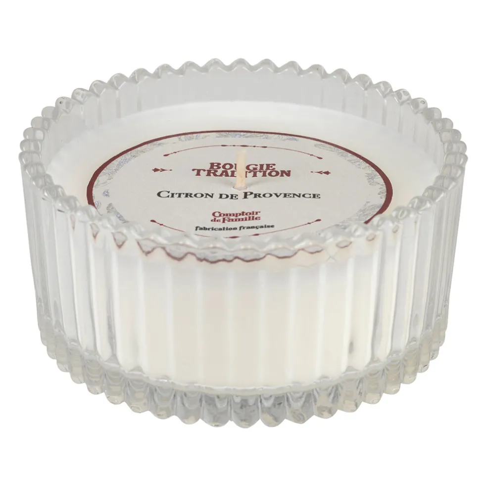 Bougie en verre parfumée citron - Tradition