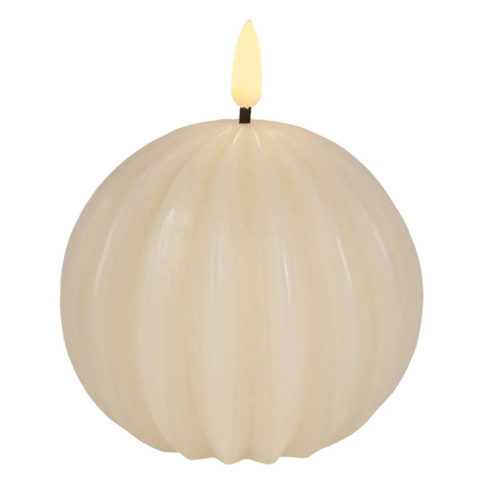 Bougie led boule ivoire h12cm
