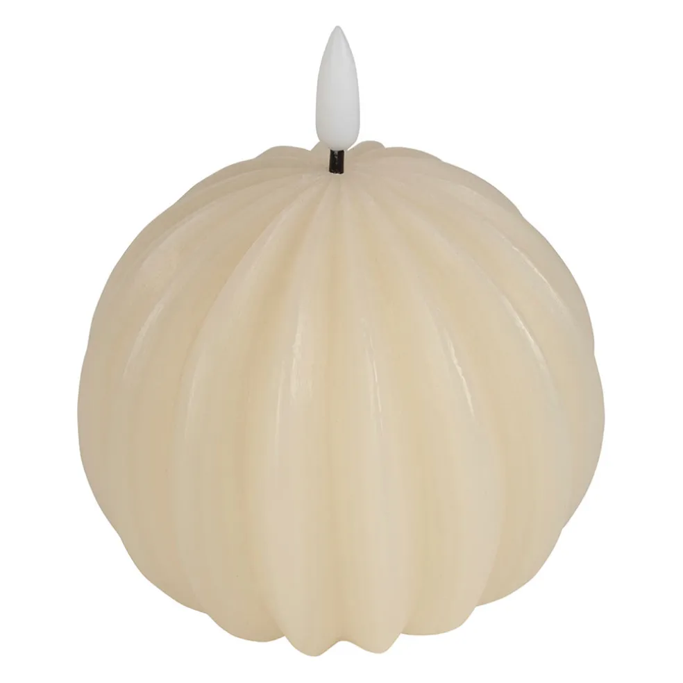 Bougie led boule ivoire h12cm