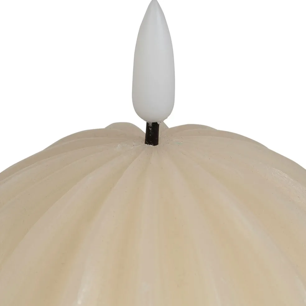 Bougie led boule ivoire h12cm