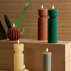 Bougie led boule terracotta h12cm