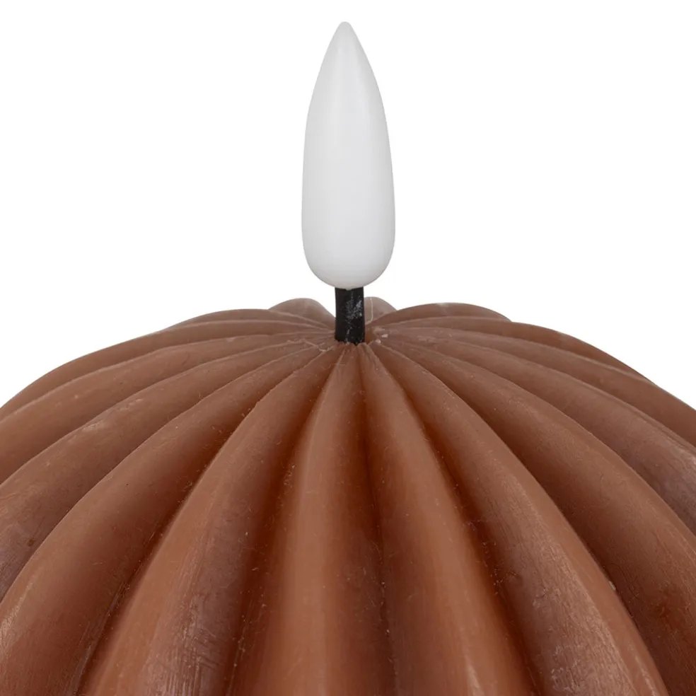 Bougie led boule terracotta h12cm