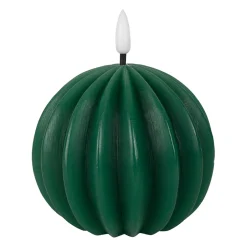 Bougie led boule vert sapin h12cm
