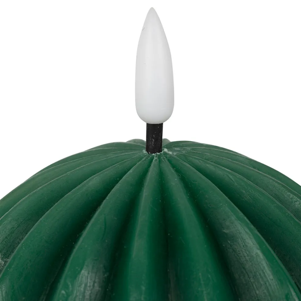 Bougie led boule vert sapin h12cm