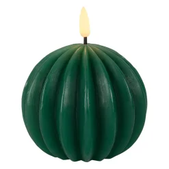 Bougie led boule vert sapin h12cm
