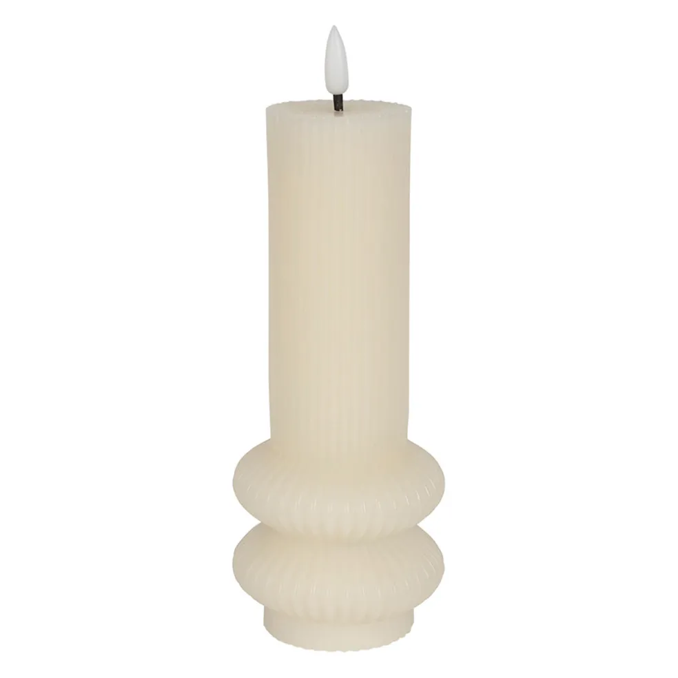 Bougie led pilier ivoire h21cm