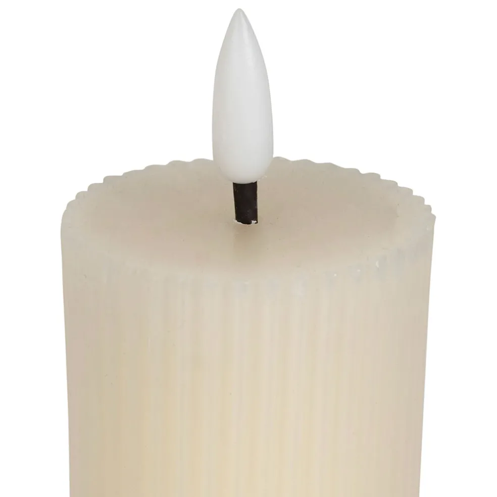 Bougie led pilier ivoire h21cm