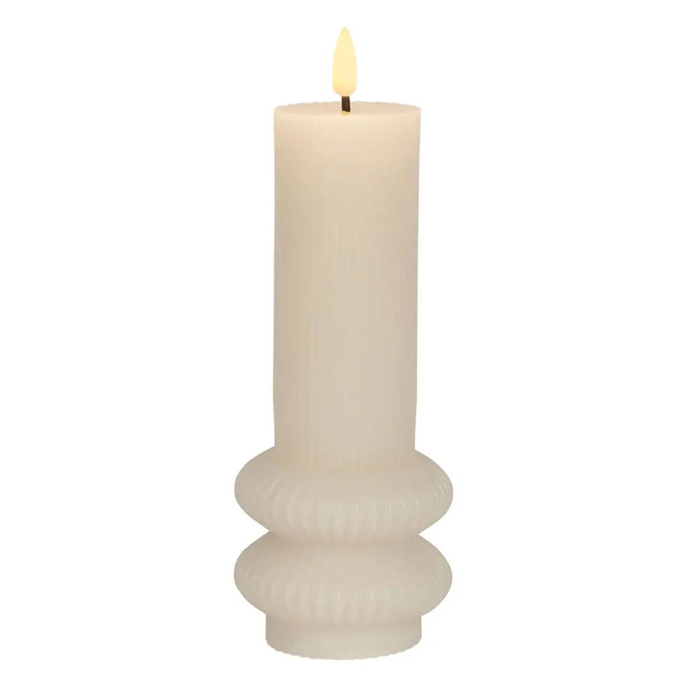 Bougie led pilier ivoire h21cm