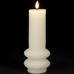 Bougie led pilier ivoire h21cm