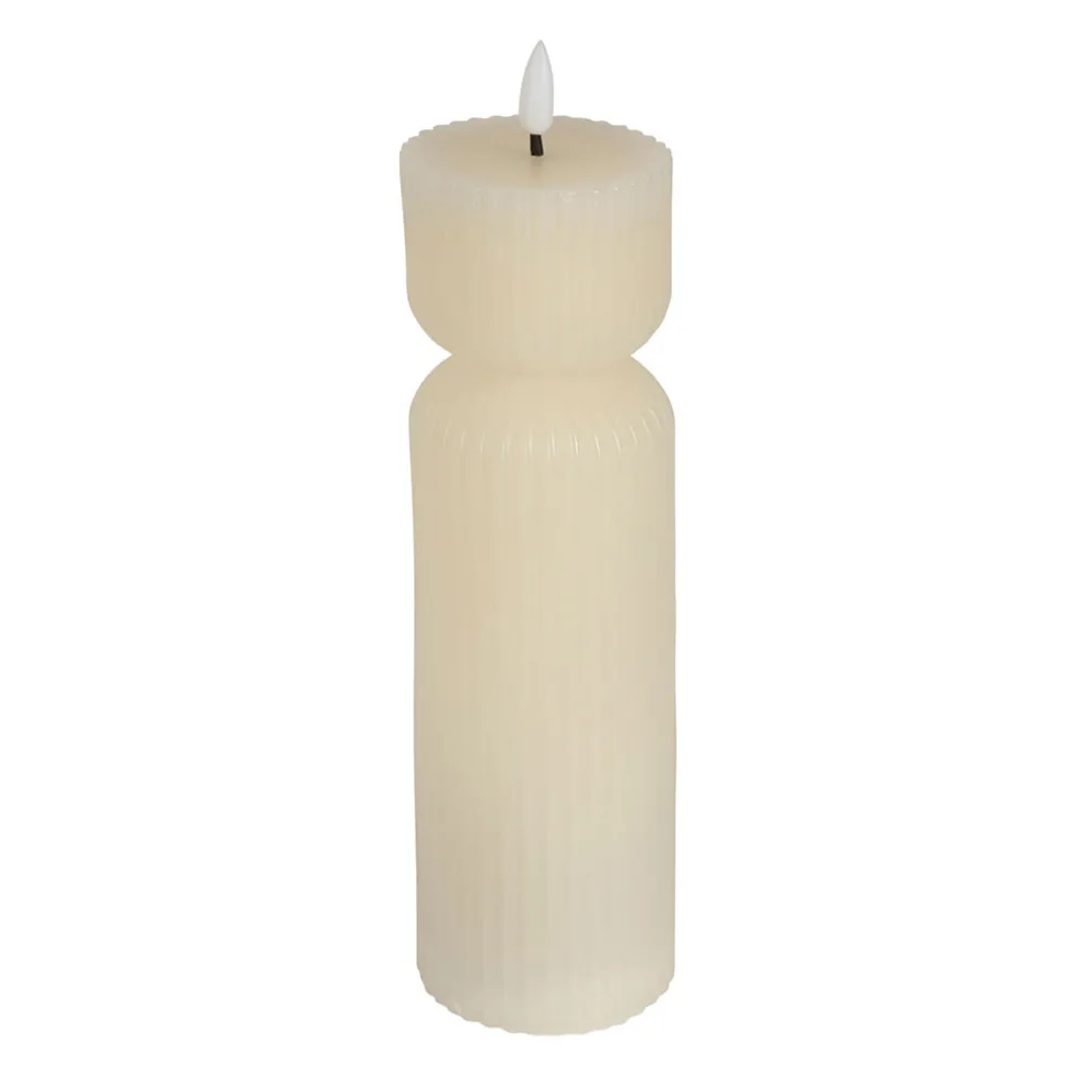 Bougie led pilier ivoire h24.5cm