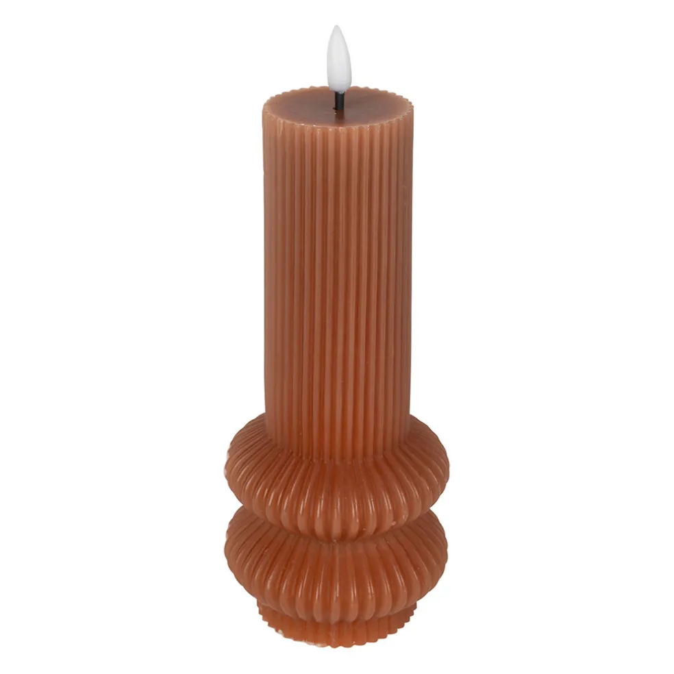 Bougie led pilier terracotta h21cm