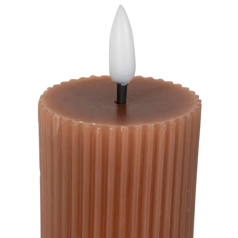 Bougie led pilier terracotta h21cm