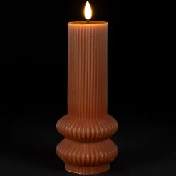 Bougie led pilier terracotta h21cm