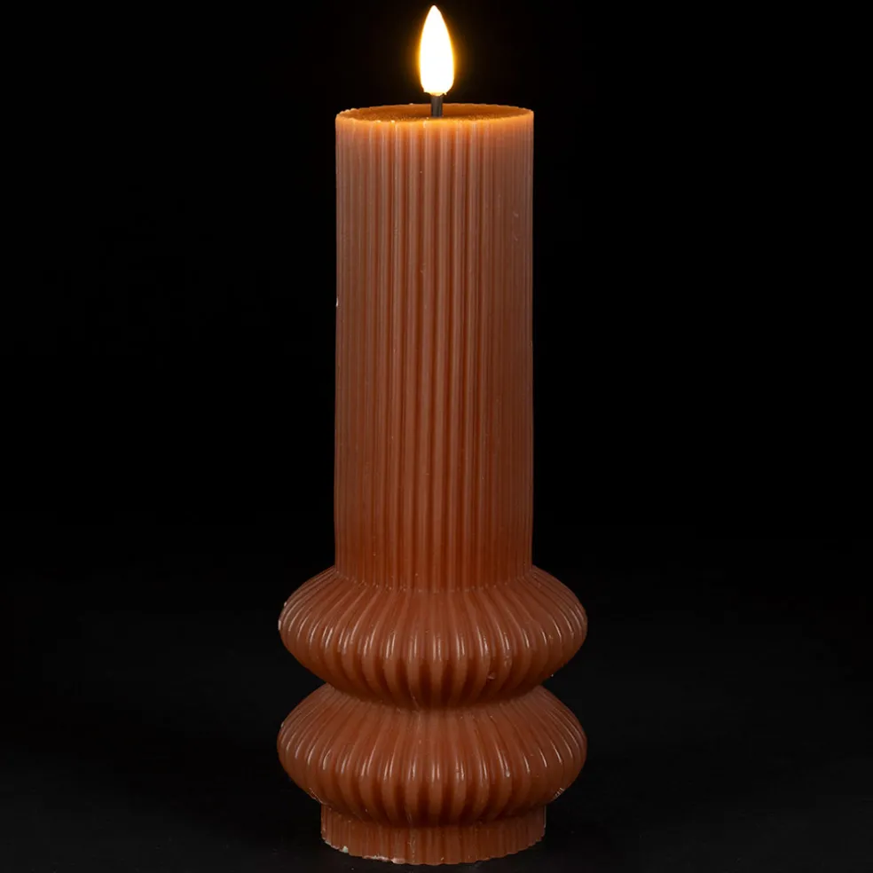 Bougie led pilier terracotta h21cm