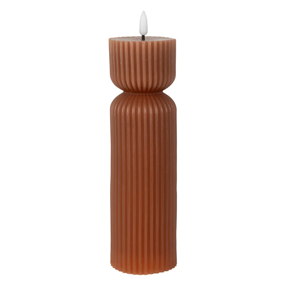 Bougie led pilier terracotta h24.5cm