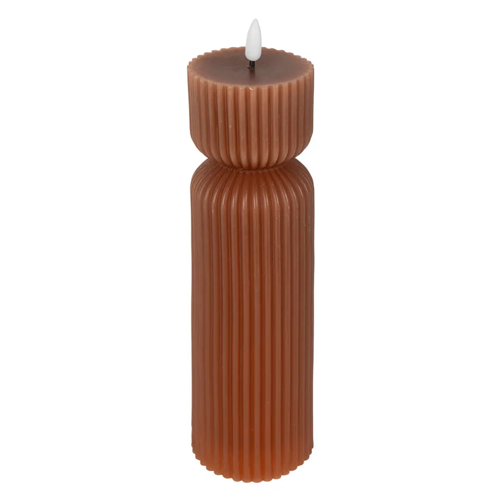 Bougie led pilier terracotta h24.5cm