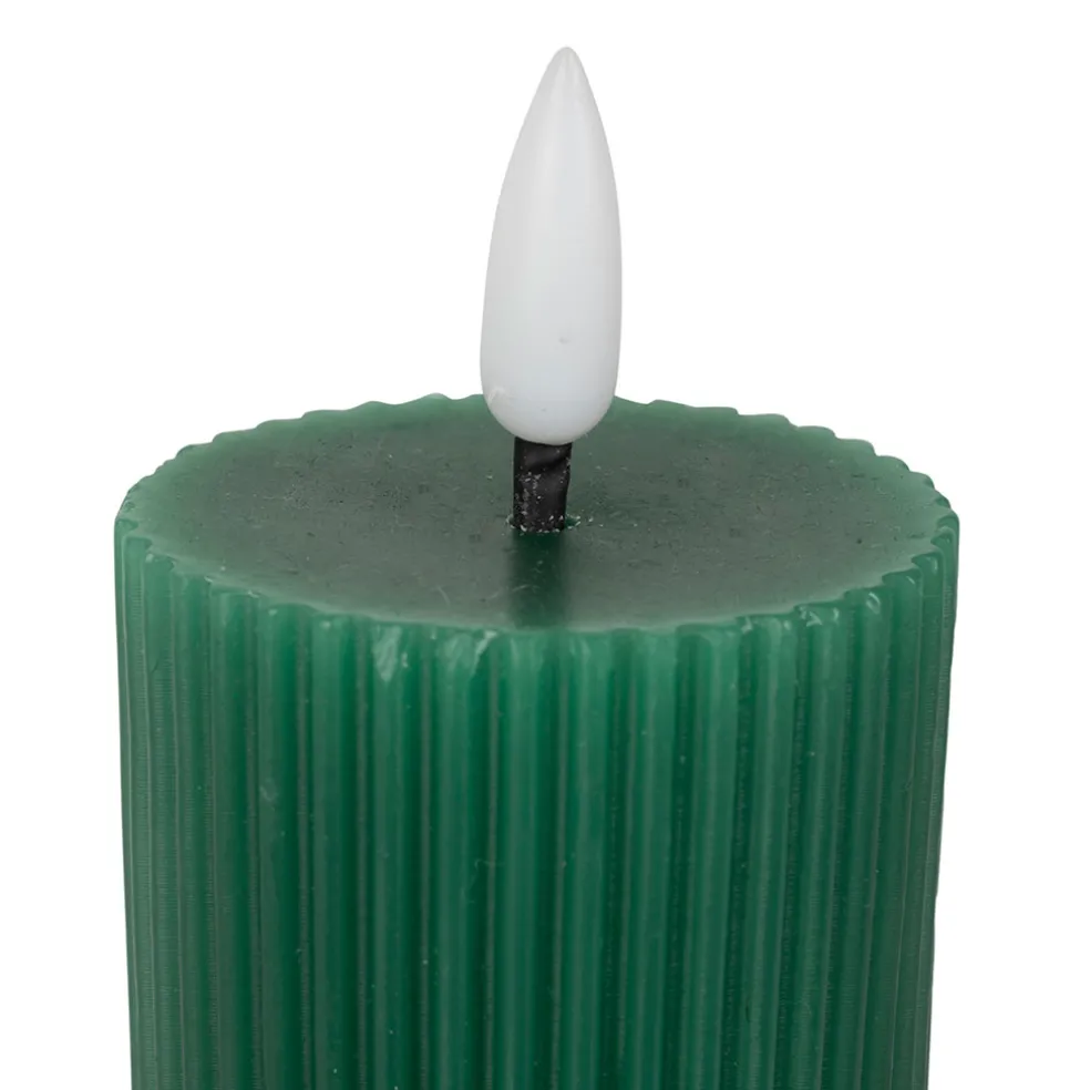 Bougie led pilier vert sapin h21cm