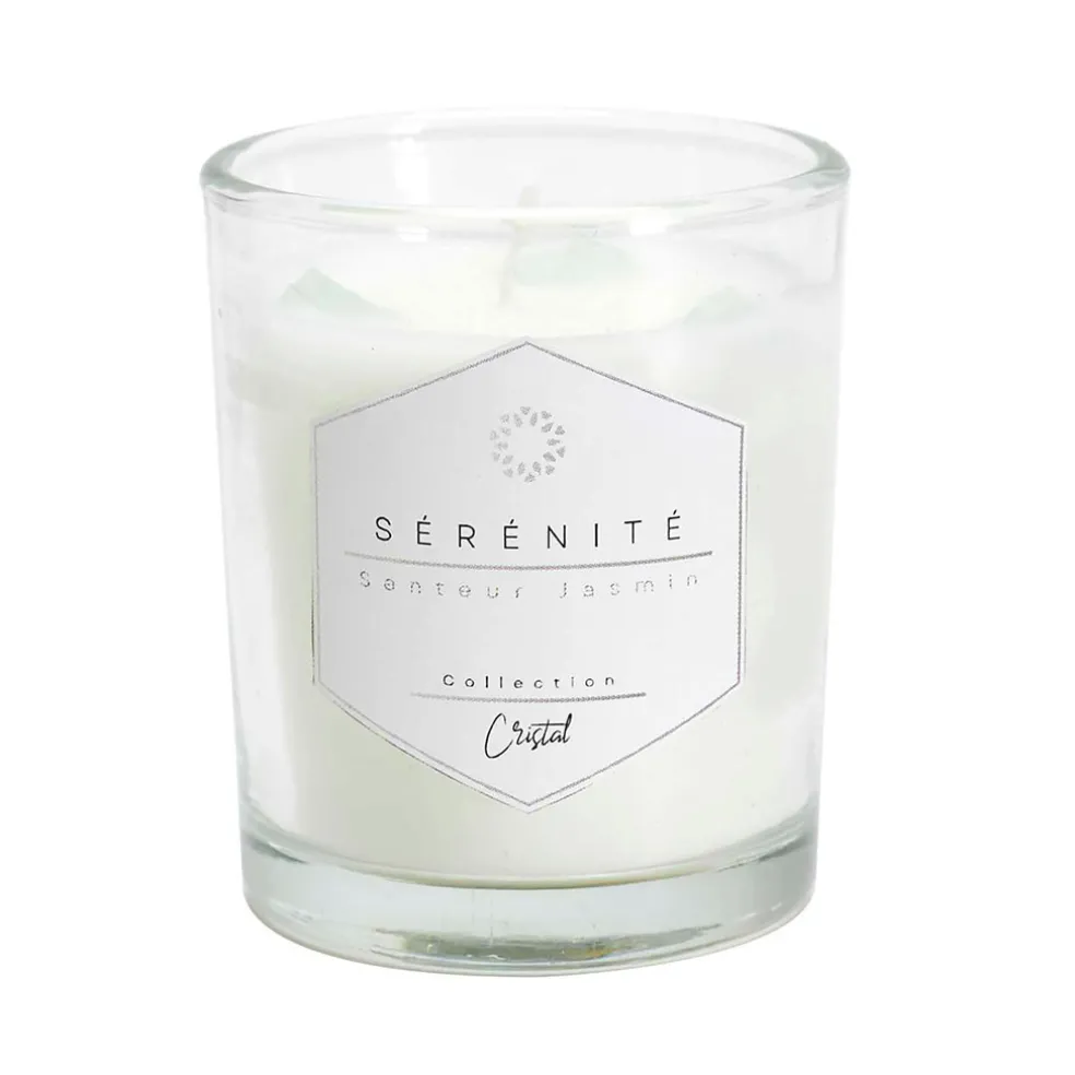 Bougie parfumée Jasmin avec pierre 12h