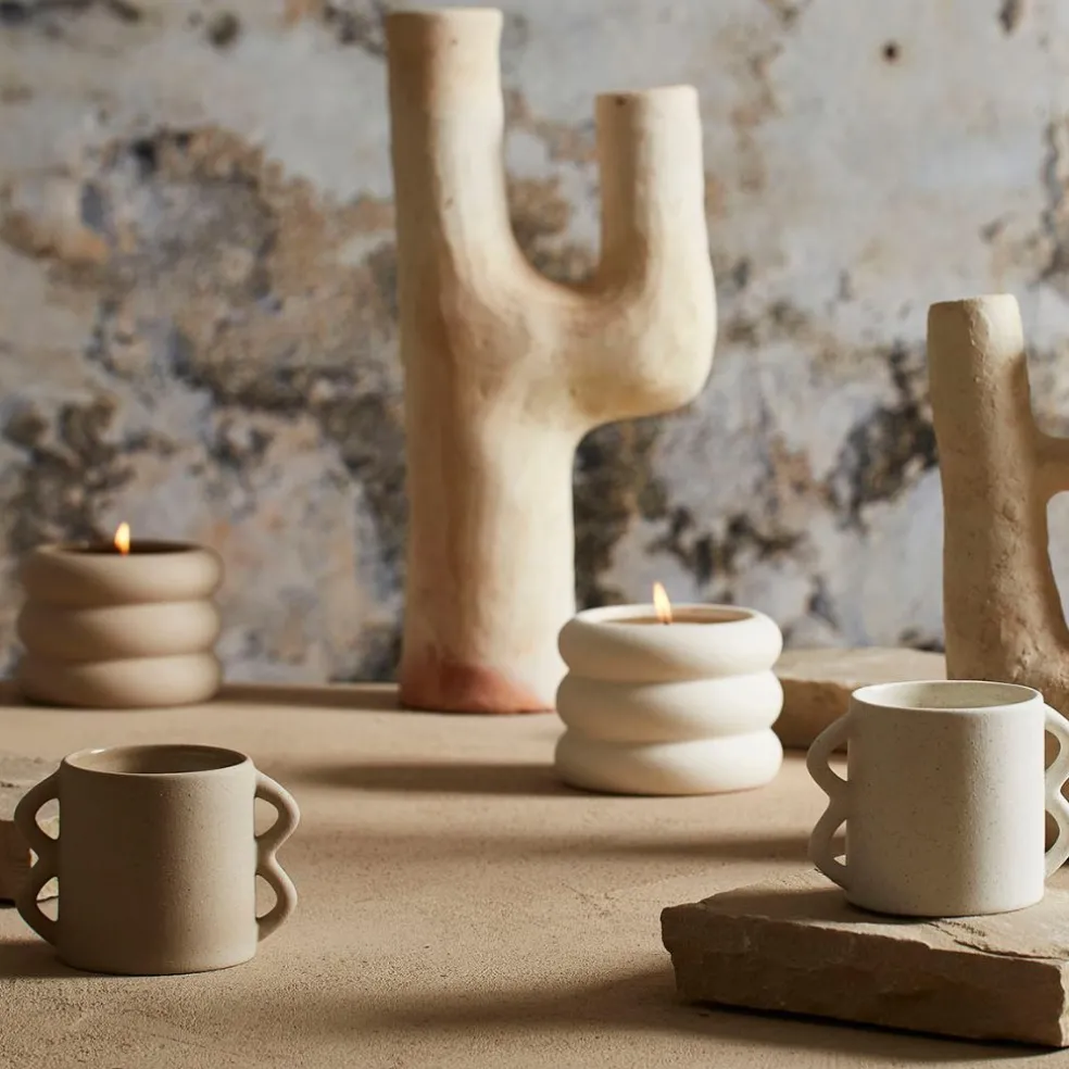 Bougie senteur citrus grès blanc cassé