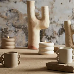 Bougie senteur sunset en grès beige