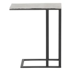 Bout de canape en aluminium et fer argenté - Felia