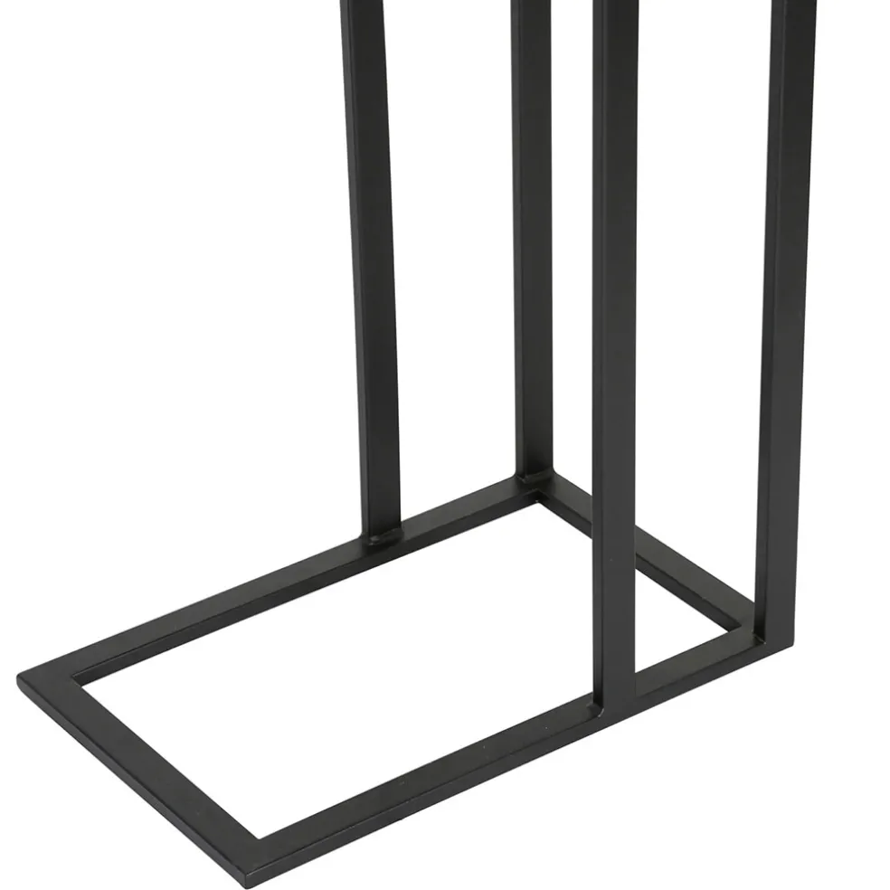 Bout de canape en aluminium et fer argenté - Felia