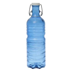 Bouteille en verre et inox et silicone bleu 1.5l - Aheli