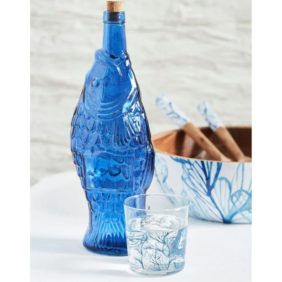 Bouteille Poisson bleu 1.1l en verre recyclé