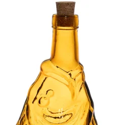 Bouteille Poisson en verre recyclé sablé orange 1.1L