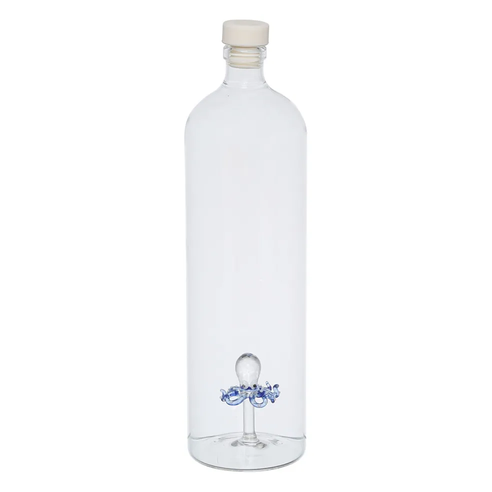 Bouteille poulpe en verre borosilicate 1.5L - Océan