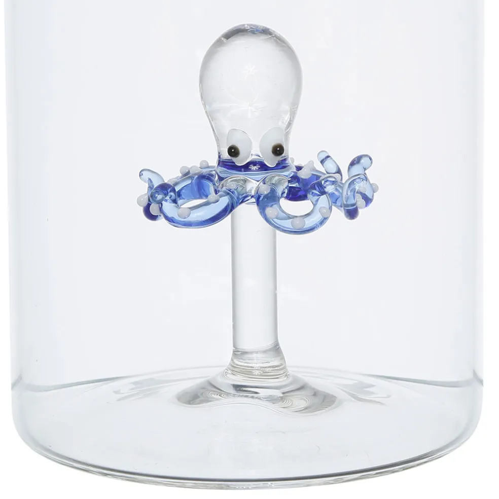 Bouteille poulpe en verre borosilicate 1.5L - Océan