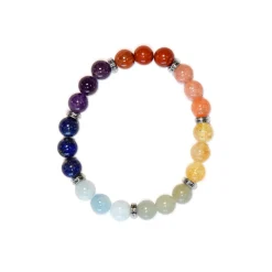 Bracelet 7 chakras mix perles rondes 8mm