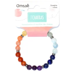 Bracelet 7 chakras mix perles rondes 8mm