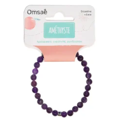 Bracelet améthyste perles rondes 6mm