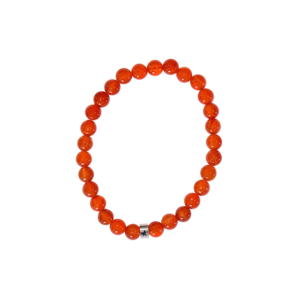 Bracelet cornaline perles rondes 6mm