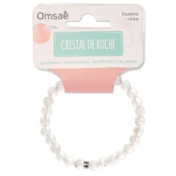 Bracelet cristal de roche perles rondes 6mm