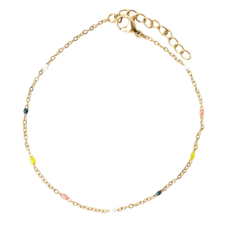 Bracelet en acier inoxydable multicolore l16.5cm