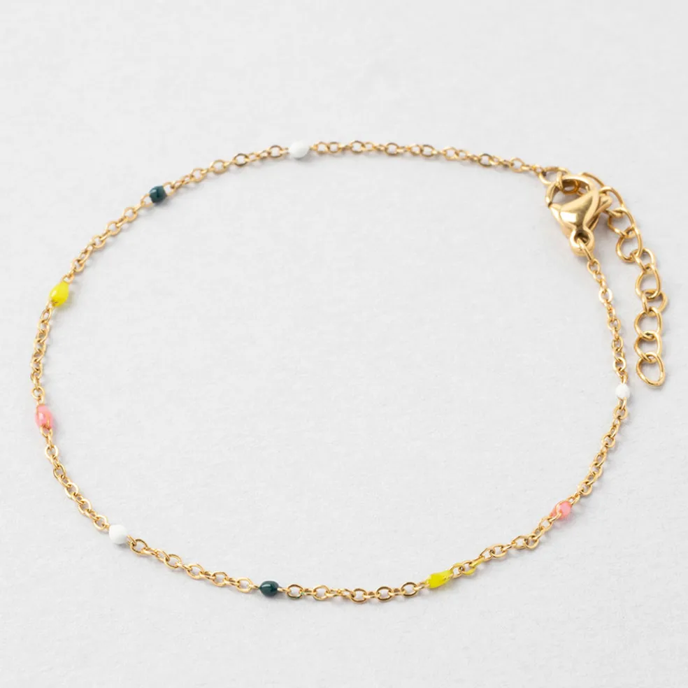 Bracelet en acier inoxydable multicolore l16.5cm