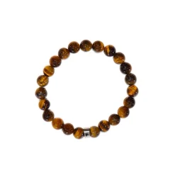 Bracelet œil de tigre perles rondes 8mm