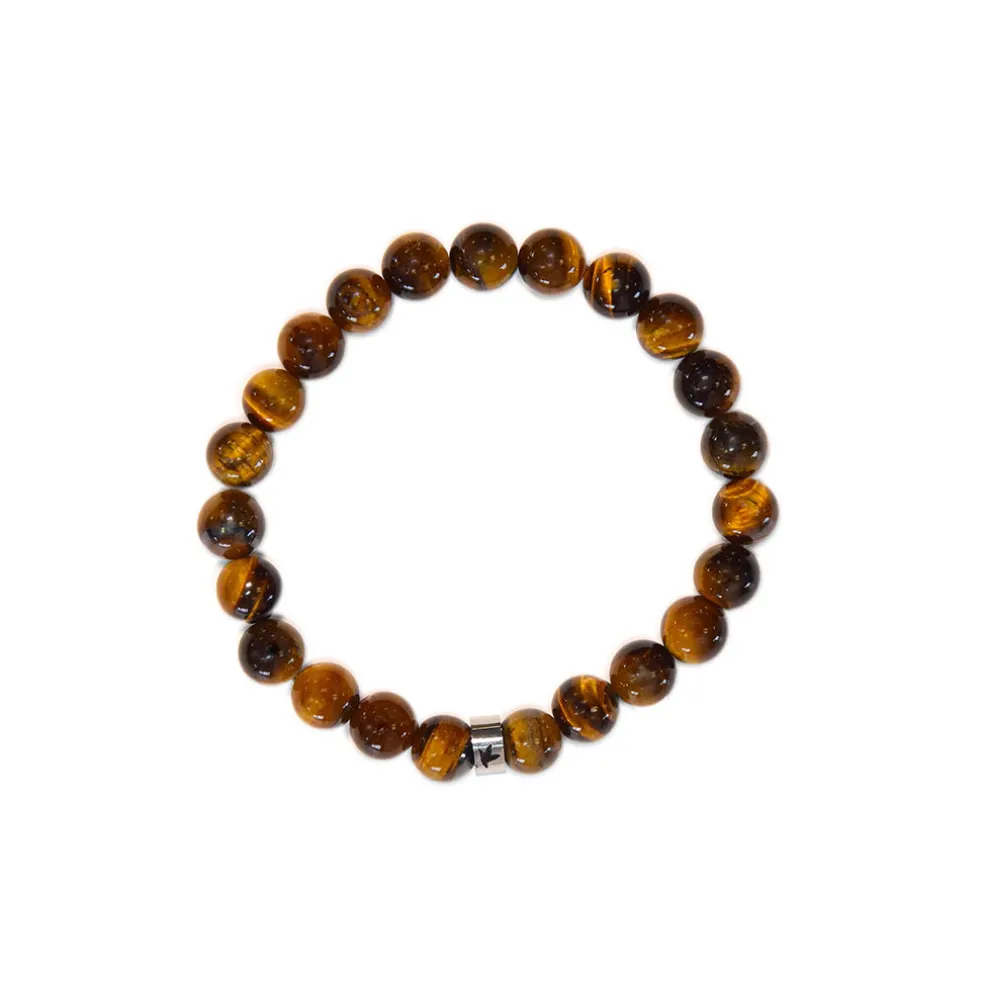 Bracelet œil de tigre perles rondes 8mm