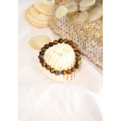 Bracelet œil de tigre perles rondes 8mm