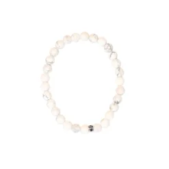 Bracelet magnésite perles rondes 6mm