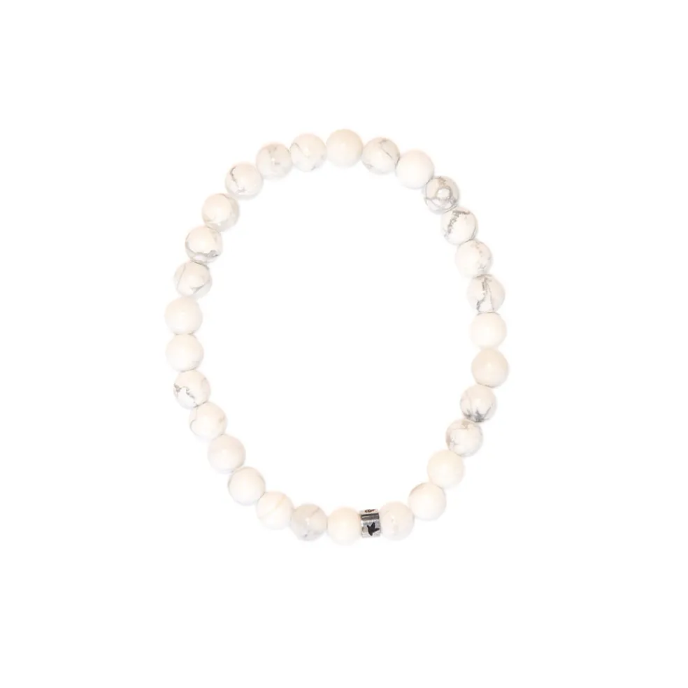 Bracelet magnésite perles rondes 6mm