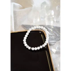 Bracelet magnésite perles rondes 6mm