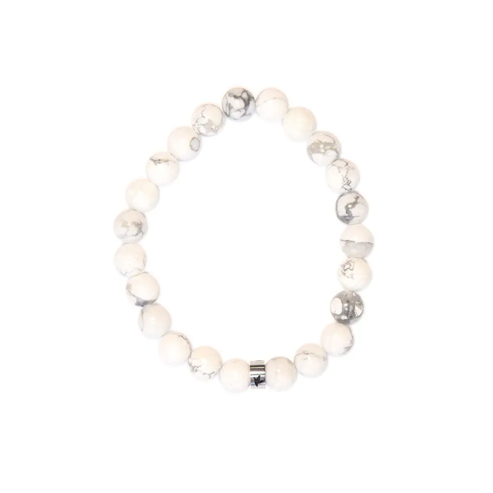 Bracelet magnésite perles rondes 8mm