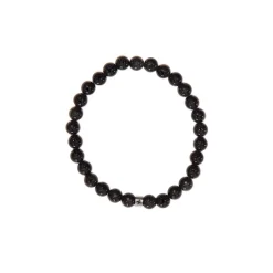 Bracelet obsidienne noire perles rondes 6mm