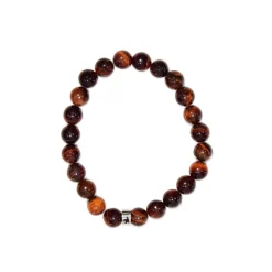 Bracelet oeil de taureau perles rondes 8mm