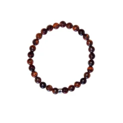 Bracelet oeil de taureau perles rondes 6mm